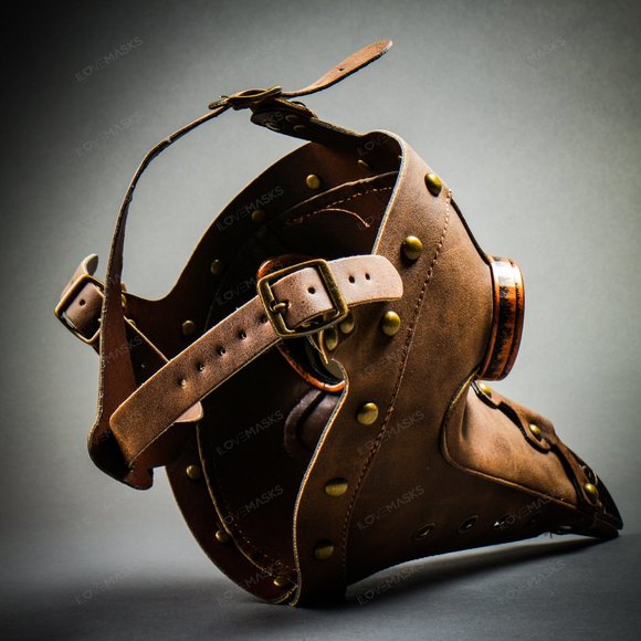 Plague Doctor Long Nose Mask Steampunk - Brown - Picture 5 of 8